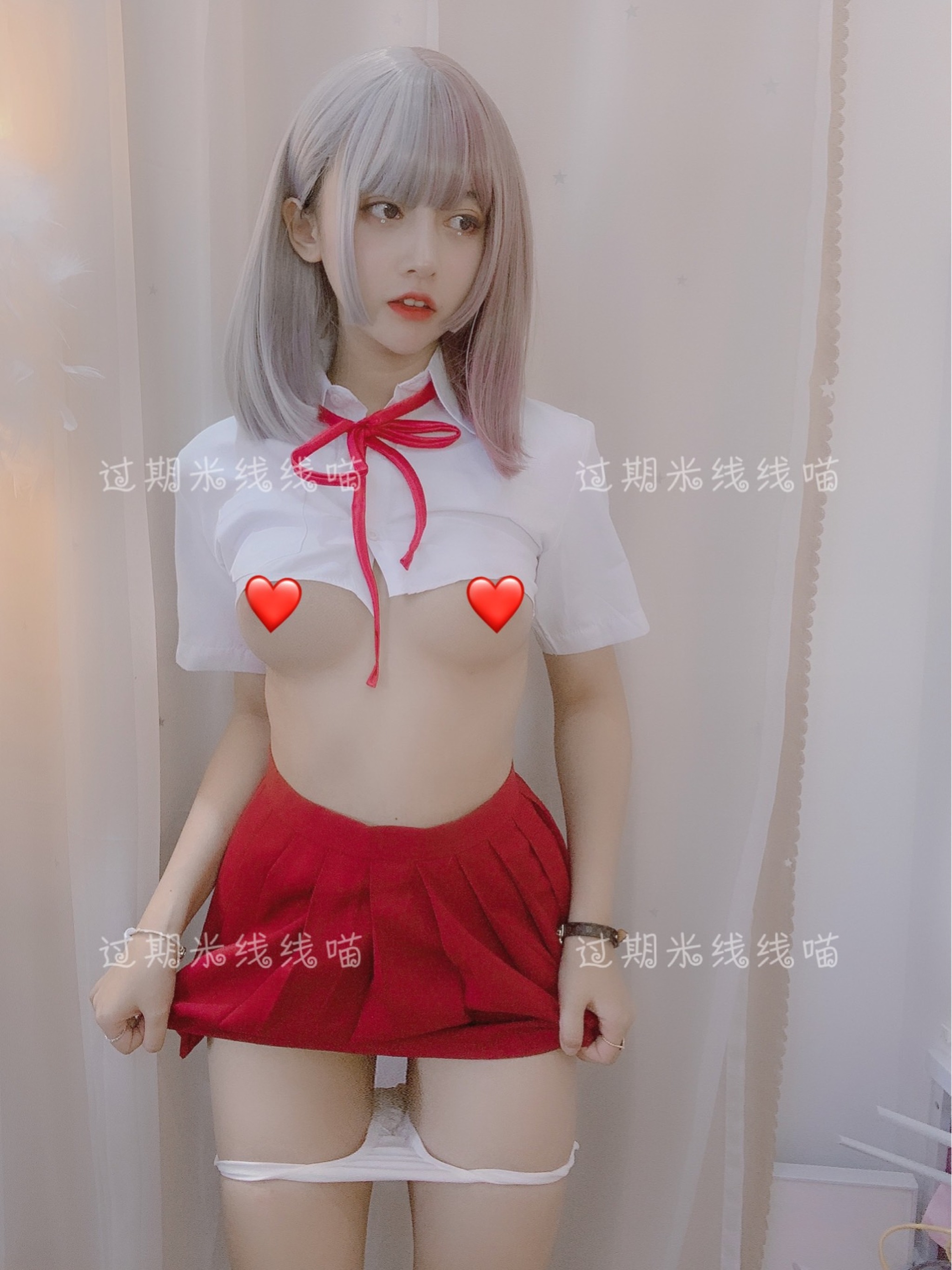 图片[1]-过期米线线喵 – NO.052 红色JK [17P]-XikXak